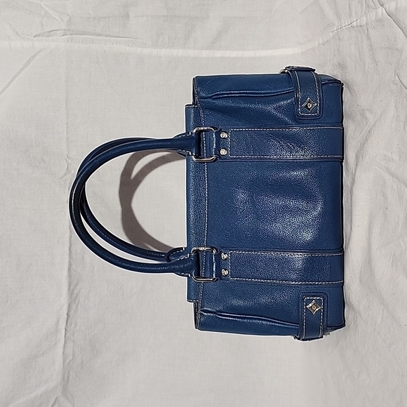 MCM Blue Leather Boston Bag - Picture 2 of 8